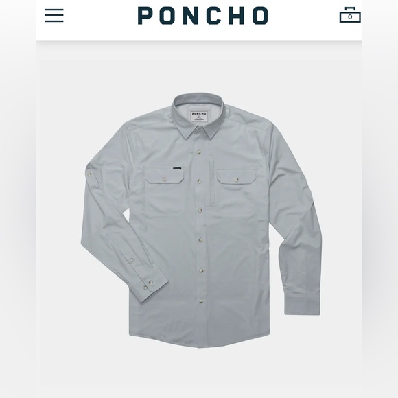 Poncho Other - NWT Poncho Men Outdoors Long Sleeve Shirt, Size Regular M, Grey Ghost